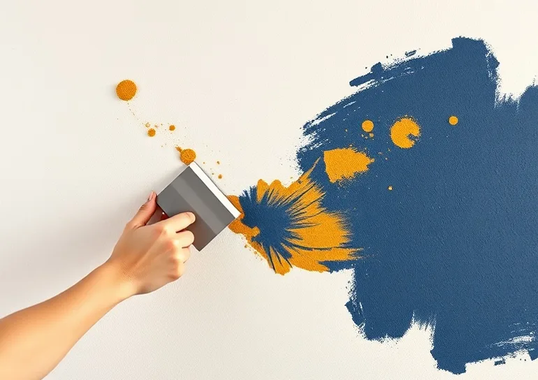 Application d'un enduit décoratif à la lisseuse sur un mur